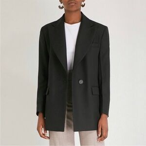 Sandro Tailored Crepe Wool Jacket Blazer